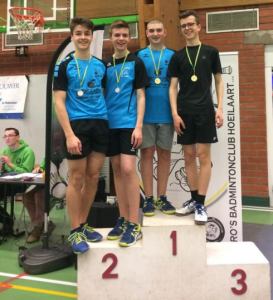 Jeugd jeugdwerking jeugdspelers Badmintonteam Halle BT Halle badminton Hoeilaart winst