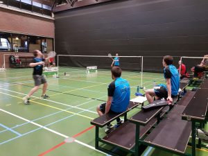 3H Kevin Van Cutsem ploegkapitein winst BC Dilbeek Badmintonteam Halle De Bres