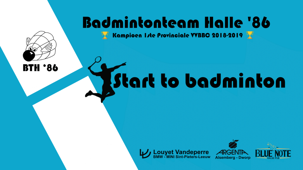Start to badminton beginnende speler recreant badmintonteam halle '86 De Bres 1500 Halle recreatief badminton