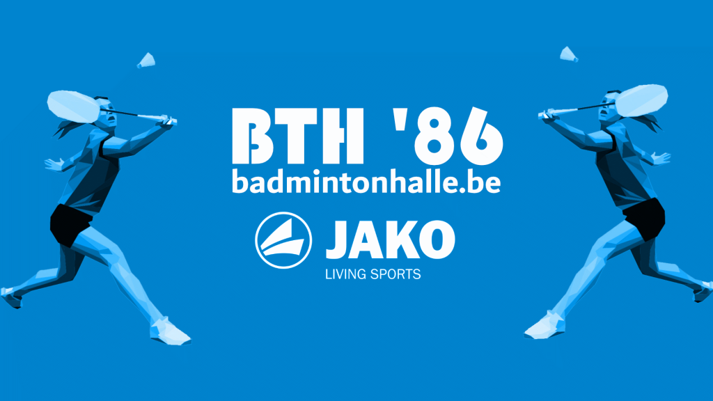Jako recreatief badminton jeugd jeugdspelers competitie VVBBC Liga Badminton Vlaanderen BTH '86 De Bres Halle 